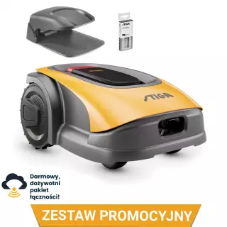 Zestaw promocyjny Autonomiczny robot koszący A 500 + Osłona stacji + końcówki tnące